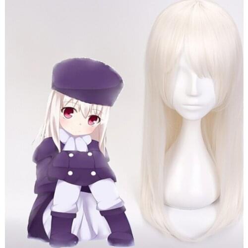 Japanese Anime Fate stay night Fate Zero Girl Cosplay Wig Illyasviel von Einzbern Cosplay Wig Long White Cosplay Wig Hair Women