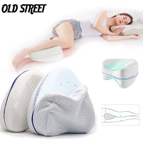 Body Memory Cotton Leg Pillow Home Foam Pillow Sleeping Orthopedic Sciatica Back Hip Joint for Pain Relief Thigh Leg Pad Cushion