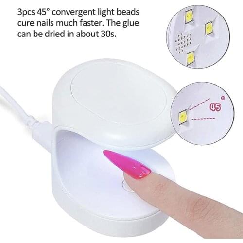 Mini UV LED Nail Lamp Portable UV Lamp Nail Dryer USB Cable Electric Manicure Machine Single Finger Gel Nail Polish Curing Lamp