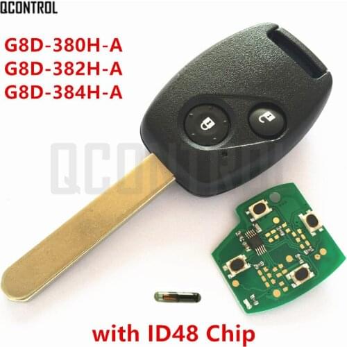QCONTROL New Remote Key Suit for Honda Car Accord Element CR-V HR-V Fit City Jazz Odyssey Shuttle Civic with ID48 Chip