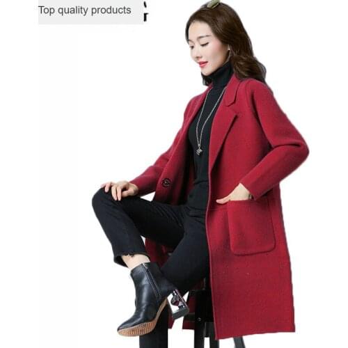 Plus Size 5XL Women Autumn Spring Cashmere Coats Loose Jackets Female Warm One Button Overcoat Outwear casaco feminino LX219
