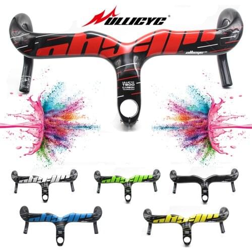 Multicolored colourful (HOT) Superstrong(Handlebar with stem) Full Carbon Road Bicycle Bent Bar 400/420/440*90/100/110/120mm
