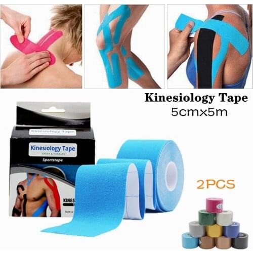 2Pcs Self Adhesive Elastic Bandage Sports Wrap Tape Knee Support Pads Finger Ankle Palm Shoulder Stickers