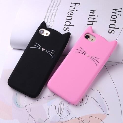 Soft Silicone Phone Cases For Iphone5 5S SE 6 6s 7 8 Plus XS MAX XR 3D Cartoon Cat Pattern Cover For iphone 5 5S SE Case