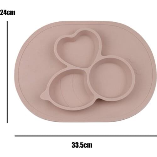 ULKNN FDA Baby Silicone Table Mat Food Grade Non-Slip Anti-Fall Kid Silicone Suction Tray Children Integrated Plate Table Mat