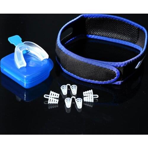Improve Sleeping Anti Snoring Nose Clip Nasal Dilators Breathe-Easy Anti Snore Chin Strap Anti Snore Mouthpiece Prevent Molars