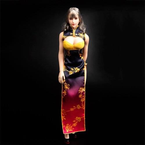 Female Action figure cheongsam set model Tianyimei TYM062 1/6 soldiers fantasy gold bottle cosplay cheongsam for 12 inches doll