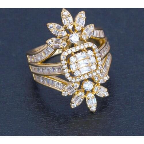 Bride Talk Women Wedding Rings Baguettes Zircon Bridal Jewelry For Party Nigeria High-Quality Luxury Engagement Ring