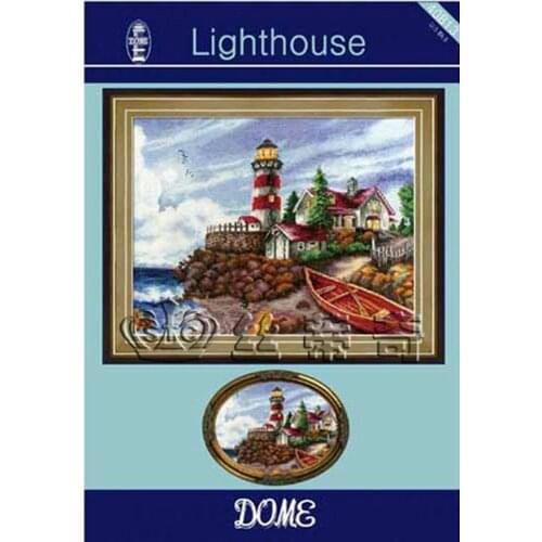 Gold Collection Embroidery Lighthouse Counted Cross Stitch for Beginners with 100% Cotton Flosses & Free Shipping for Wall Decor