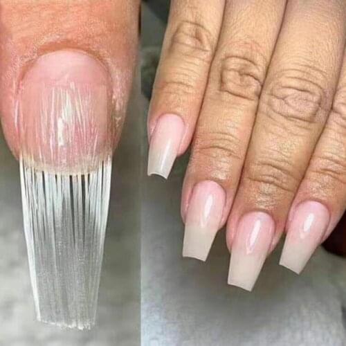 10Pcs Nail Form Acrylic Tips Nail Extension Fiber Flexible Nail Art Fiber Extension Gel Nail Accessory Glass Fiber Nail Sticker