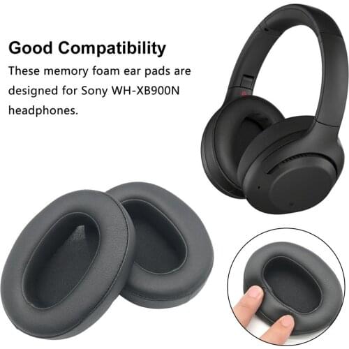 2pcs Replacement Leather Ear Pads For Sony WH-XB900N Headphones Cover Memory Foam Ear Cushions High Quality EarPad For WH-XB900N