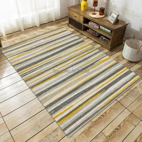 200*300cm Modern Yellow Powder Gray Abstract Stripes Kitchen Living Room Bedroom Bedside Carpet Floor Mats Custom