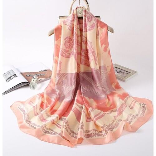 2020 Luxury New Hijab Summer Silk Scarf Women Shawl and Wraps Female Foulard Echarpe Designer Bandana print 180X90CM Beach towel