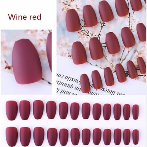 24PCS/Set Full Nail Tips Multi-color Grind Arenaceous Beauty Nail Decoration Fake Nail Art Tools Tips Extension