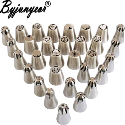 31PCS/set Russian Sphere Ball Stainless Steel Tulip Icing Piping Nozzles Pastry Tips Cake Decorating Tools Kitchen Baking CS141