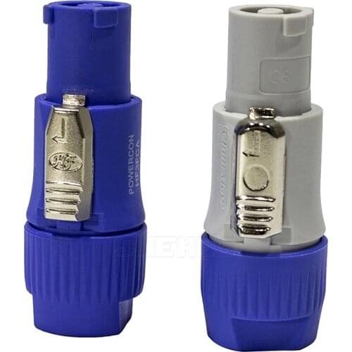 4pcs PowerCon plug Connector Cable blue/white 3Pins Adapter powercon male Female plug perfect for stage light effect SHEHDS
