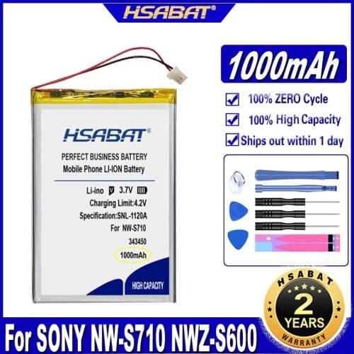 HSABAT 1000mAh Battery for Sony NW-S710, NWZ-S600, NWZ-S600F, NWZ-S610, NWZ-S615, NWZ-S615F, NWZ-S616, NWZ-S616F, NWZ-S618