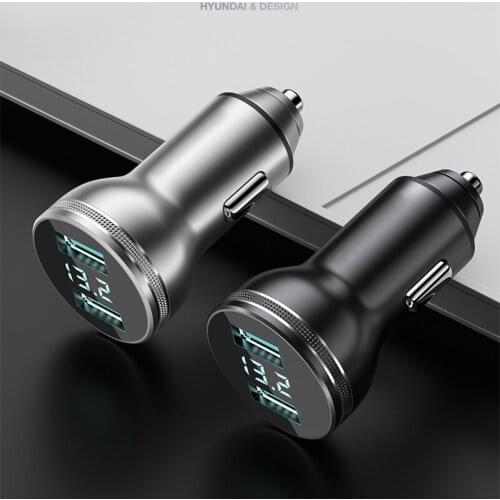 Car Charger 2 Port LCD Display For Smart Phone For HYUNDAI Car 12-24V 120W Cigarette Socket Lighter Dual USB Professional 4.8A