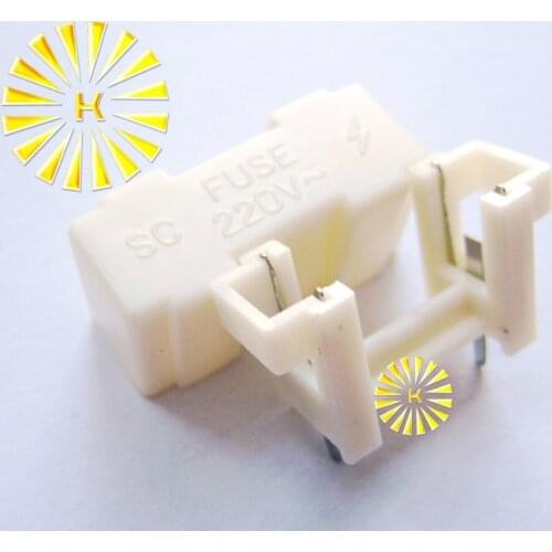 FREE SHIPPING 100PCS x 5*20mm White Plastic Fuse Holder with Cover