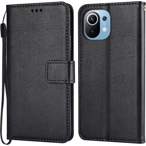 Flip Wallet PU Leather Case For Xiaomi Mi 11 Lite 5G 4G Youth Edition Funda Stand Business Phone Holster Stripe Protect Cover