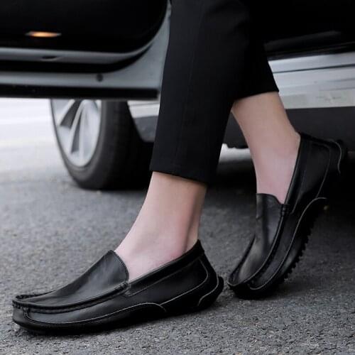 Black masculino spring new mens male leisure de shoe cuero flat leather for zapatos causal informales casuales Mens 2020 casual