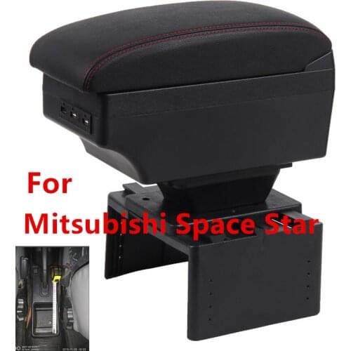 For Mitsubishi Space Star armrest box USB Charging heighten Double layer