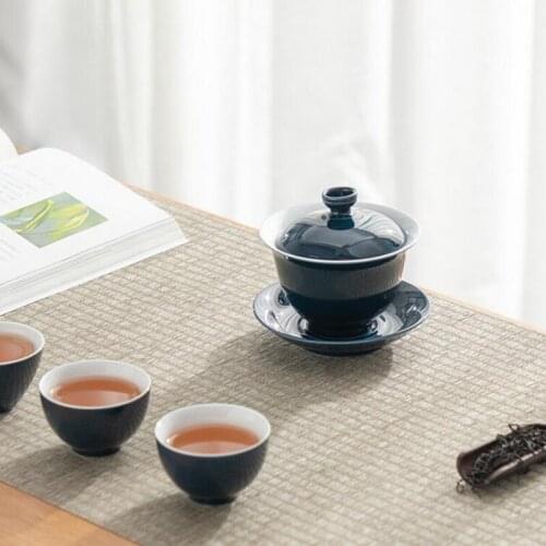 Jingdezhen Ceramic gaiwan tea cup handmade tureen Boutique small tea bowl Chinese porcelain Tea set Accessories drinkware 150ml