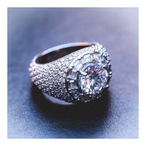 D&Z Clustered Stone Band Ring Iced Out Cubic Zircon Stones Gold Silver Color Personality Hip Hop Jewelry For Men Women Gifts