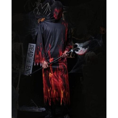 Burning man costumes Halloween Terror Flame robe Just robe Men
