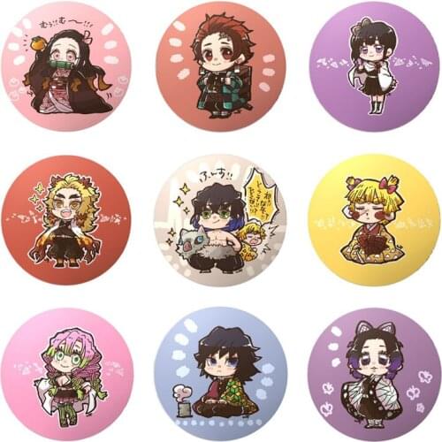 13 Types Anime Demon Slayer Medal Pins Cartoon Kamado Tanjirou Nezuko Zenitsu Badge Brooch Jewelry Fans Gifts