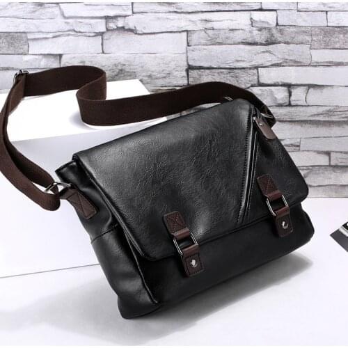 Fashion PU Leather Men Bag Messenger Bags Shoulder Casual Crossbody Bags for Men Quality Vintage Satchel Laptop Ipad Business