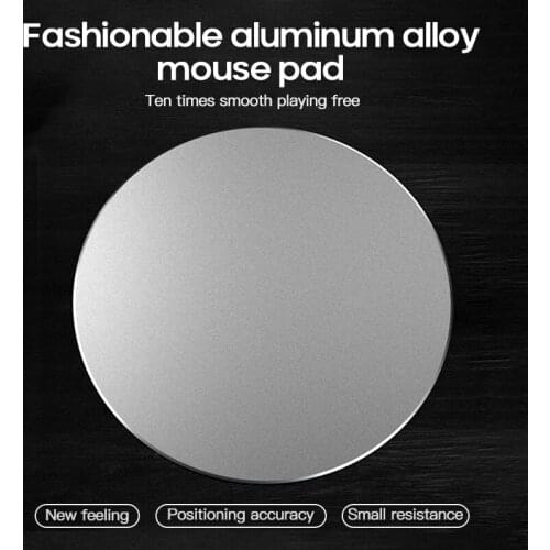 Fashionable Aluminum Alloy Mouse Pad Aluminum Anti-Slip Metal Mouse Pad Creative Gift Round Waterproof Office Gaming Mouse Pad