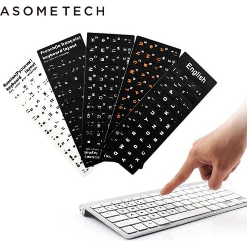 YCSticker PVC Laptop Desktop Keyboard sticker Spain/English/Russian/French Keyboard Sticker PVC Keyboard 10 to 17inch PC Laptop