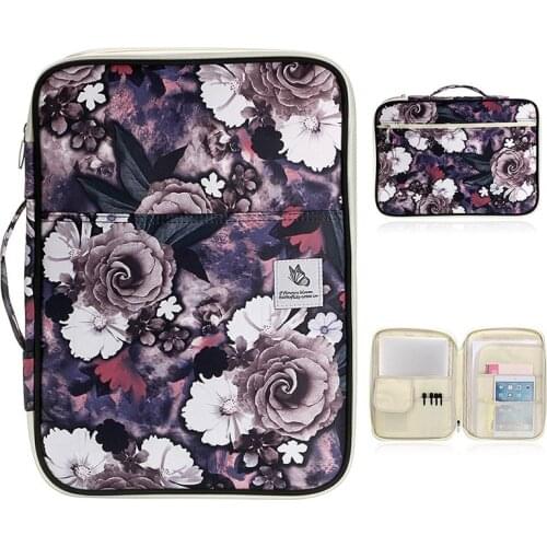 Nylon Multifunction A4 File Folder Document Bag Business Briefcase Storage Bag for Notebooks Pens Pad Computers Student Gift