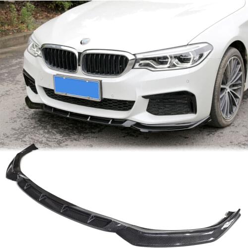 Black Carbon Fiber Look Front Bumper Lip Splitter Diffuser Body Kit Spoiler Bumper For BMW 5-Series G30 G31 G38 540i M Sport