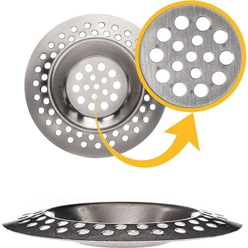 1Pc Sink Mesh Strainer Hair Catcher Drain Protector Stainless Steel Anti Clog Trap Stopper Drain Hole Filter Kitchen Clean Tools