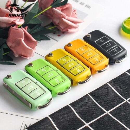 Dandkey Replacement Flip Folding 3 Button Remote Car Key Shell Fob Case For Volkswagen VW Jetta Golf Passat Beetle Polo Bora Key