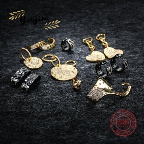 New Light Luxury Women Heart-shaped Lion Zircon 925 Silver Earrings Earrings Ear Clips Tribal Fashion Monaco Jewelry Gifts