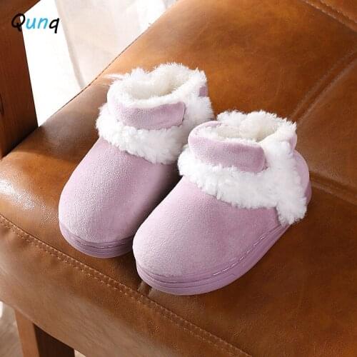 Qunq Winter Thick Warm Kids Snow Boots Solid Color Anti-slippery Girls Outdoors Shoes Slip-on Baby Toddler Boys Boots