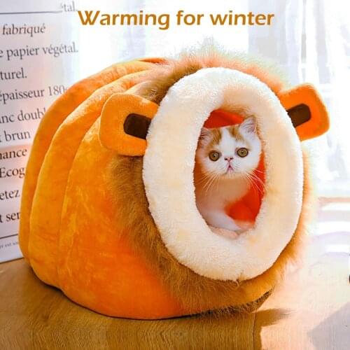 Warm Cat Cave Bed House For Small Dog Cats Sleeping Bag Washable Mat Warming Soft Cusion For Winter Animal Cartoon Shape Nest