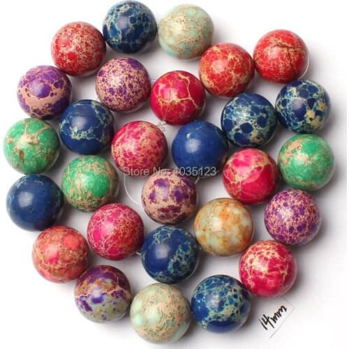 High Quality 14mm Natural Mixedcolor Crazy Lace Agates Round Shape Loose Beads Strand 15" Jewellery Making w1495