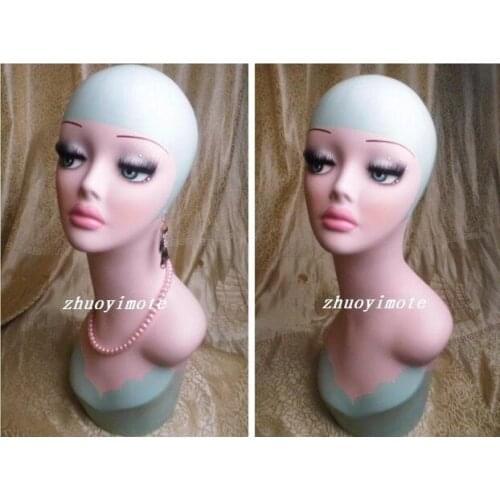 High quality Fiberglass vintage female mannequin dummy head bust for earrings &wigs & hat & jewelry display manikin heads