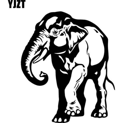 YJZT 14CM*16.7CM Elephant Decoration Pattern Vinyl Decal Body Of Car Car Sticker Black/Silver C4-1635