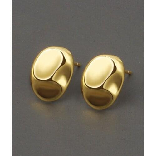 Binmonray 925 Sterling Silver Irregular Concave-convex Small Stud Earrings for Women Minimalist Personality Earring Jewelry Gift