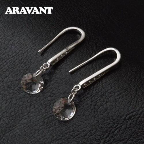 925 Silver Zircon Water Drop Earrings For Women Fashion Jewelry Party Gifts