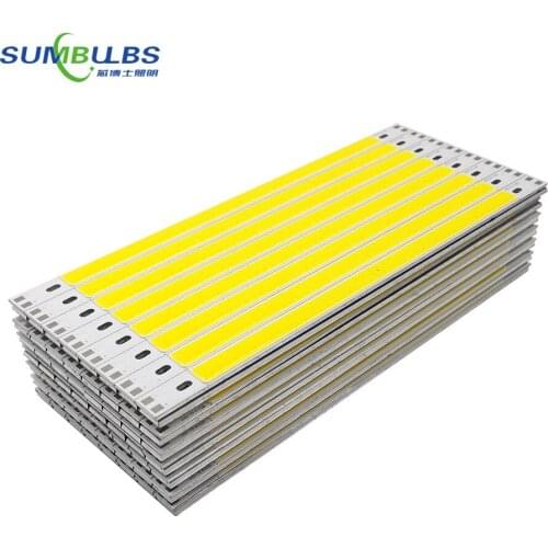 100pcs 200*10mm COB LED Strip Bar Lights 7.87in 12V 10W LED Lamp Red Green Yellow White Emitting Color Diode Lighting Bulb Chip