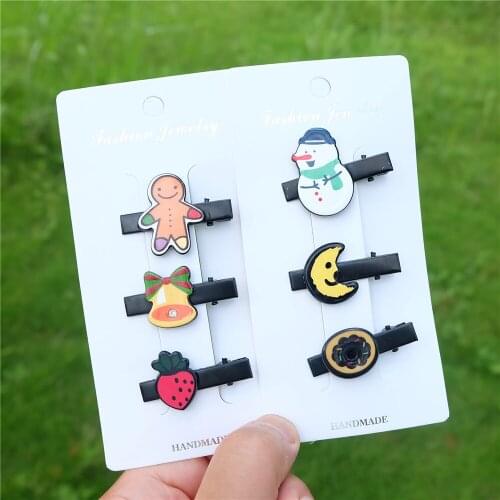 3pcs/set Cute Animal Kid Hair Clips Christmas Headwear Colorful Hairpins Cartoon Hair Accessories For Child Baby Girls Barrettes