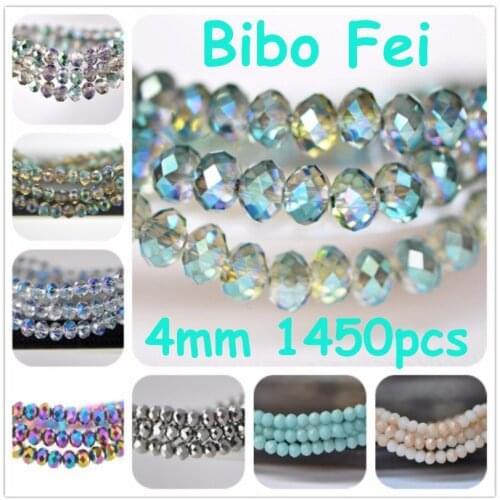 Free shipping multi color 4mm 1450PCS Glass Czech crystal beads, wheel beads,transit beads,bracelet necklace Jewelry Making DIY