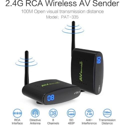 Wireless Transmission Video Sender and Receiver 2.4Ghz Wireless RCA Transmitter for CCTV Camera