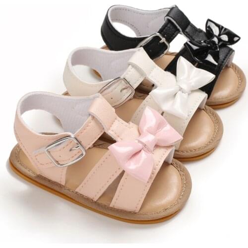 Newborn Infant Baby Girls Sandals Prewalker Non-slip Hollow Princess Summer Lace PU Leather Shoes 0-18M